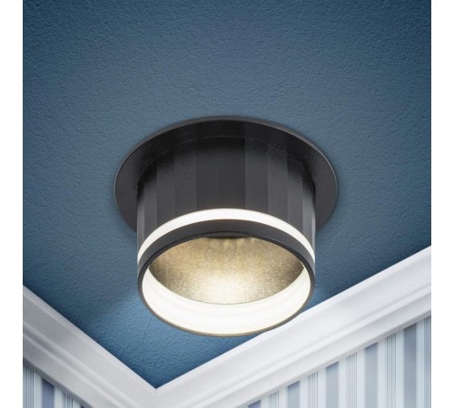 Светильник встраиваемый декоративный DK111 BK MR16 GU5.3 черный  Б0058432  ЭРА