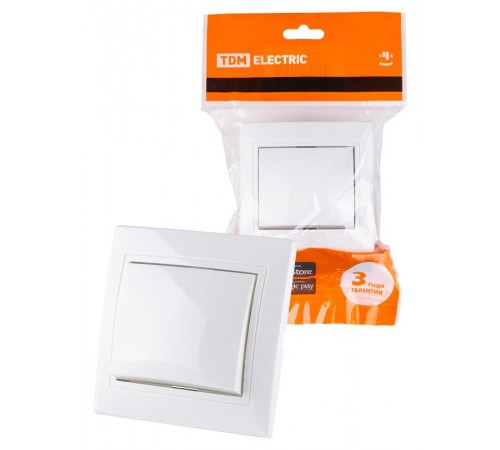 Выключатель 1 кл. 10А белый "Таймыр"   SQ1814-0001  TDM