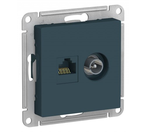 AtlasDesign Изумруд Розетка 2-ая комп+TV, RJ45+TV, кат.5E, механизм  ATN000889  SE