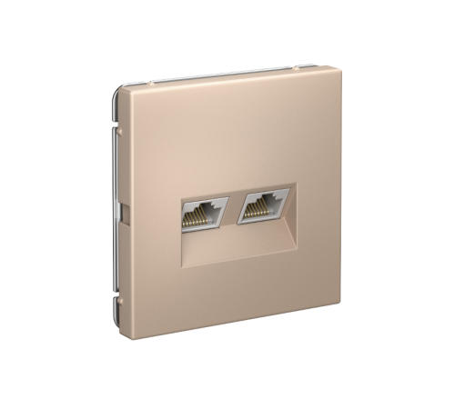 ArtGallery Песочный Розетка двойная компьютерная RJ45+RJ45, кат. 5е, механизм  GAL001285  SE