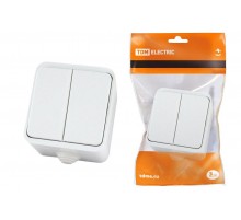 Выключатель 2-кл. OУ IP44 10А белый "Орель"  SQ1802-0002  TDM