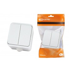 Выключатель 2-кл. OУ IP44 10А белый "Орель"  SQ1802-0002  TDM