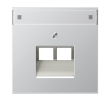 Крышка для сдвоенной телефонной и компютерной розетки  UAE с полем для надписи; алюминий  AL2969-2NAUA  Jung