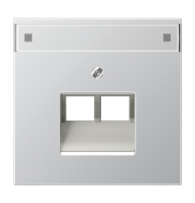 Крышка для сдвоенной телефонной и компютерной розетки  UAE с полем для надписи; алюминий  AL2969-2NAUA  Jung