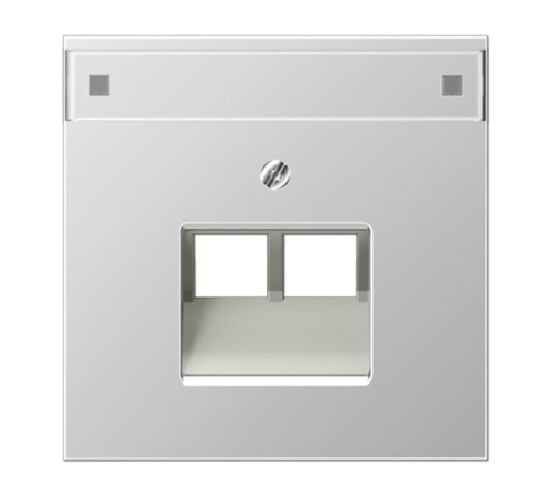 Крышка для сдвоенной телефонной и компютерной розетки  UAE с полем для надписи; алюминий  AL2969-2NAUA  Jung