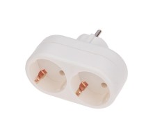 Двойник электрический 16 А с заземлением белый  11-1075  REXANT