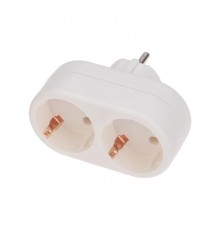 Двойник электрический 16 А с заземлением белый  11-1075  REXANT