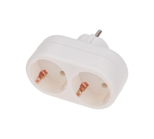 Двойник электрический 16 А с заземлением белый  11-1075  REXANT