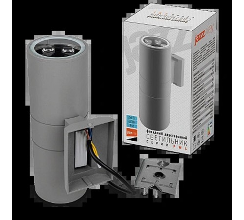 Светильник светодиодный архитектурный ДБУ PWL-26090/30D 2x5w 6500K GR IP65 фасадный  .1018601B  JAZZWAY