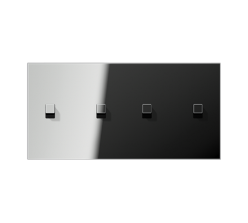 Центральная плата, 2 поста, для горизонтальной установки, тумблеры 2+2,куб; металлическое исполнение; хром; серия LS  GCR12-250E22  Jung