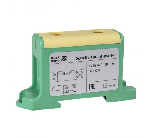 Клемма вводная силовая OptiClip КВС 16-95 желто-зеленая  351044  КЭАЗ