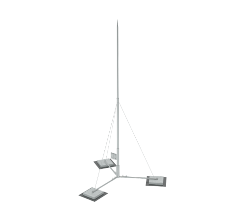 Вольностоящая молниеприемная мачта составная H10,2 м неразборное основание HD  TVMR-H10.2 HD  КМ-профиль