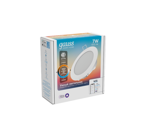 Светильник светодиодный Smart Home DIM+CCT 7 Вт 1/30  2030122  Gauss