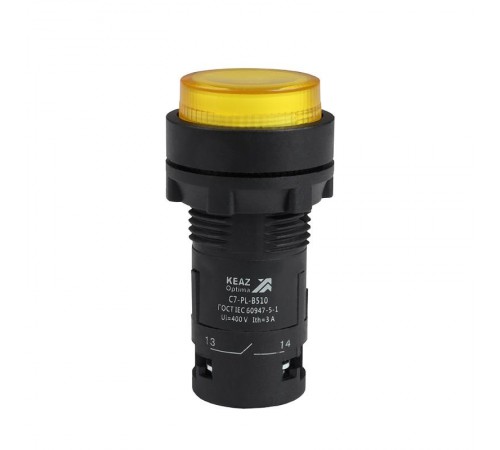 Кнопка с подсветкой OptiSignal Compact D22 C7-PL-M501 желтая 1НЗ 230 В AC XB7NW35M2  362102  КЭАЗ