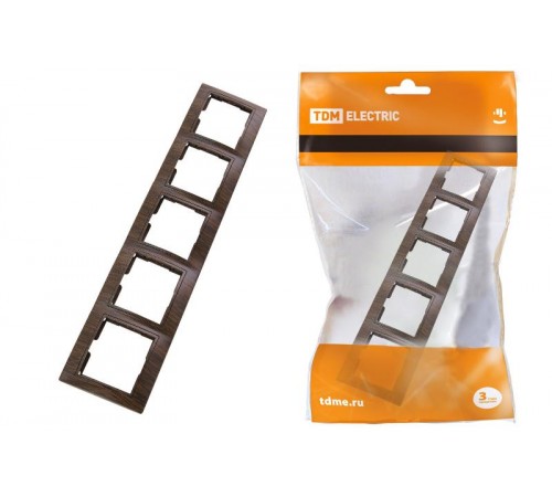 Рамка 5 постовая горизонтальная "ЭКО" (бук) "Таймыр"  SQ1814-0332  TDM