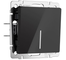 W1110148 Выключатель одноклавишный с подсветкой (черный акрил) a064025  Werkel