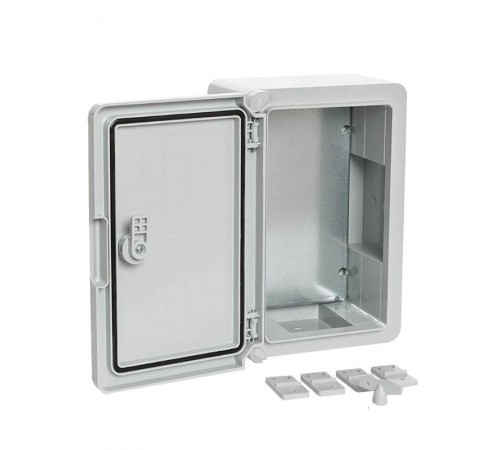 Корпус пластиковый с монтажной панелью ЩМП IP65 серая дверь 300х200х130  PR08.26480  Промрукав