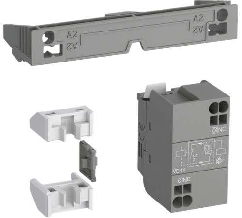 Блокировка реверсивная электромеханическая VEM4K для контакторов AF09-AF38...K с втычными клеммами  1SBN030113R1000  ABB
