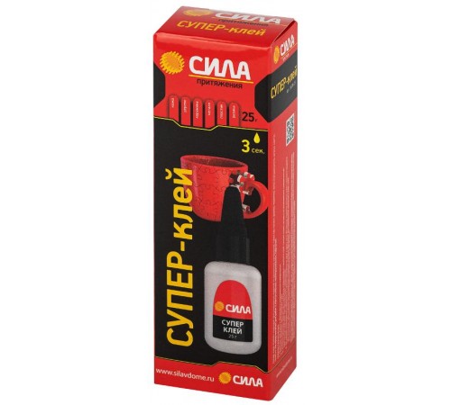 Супер-клей СИЛА SGTB-25 25 г пластик туба   Б0058949  СИЛА