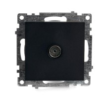 Розетка телевизионная 1-местная (механизм), 75 Ом, 5-862МГц, серия Катрин, GLS00-7108-05, черный  39614  STEKKER