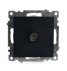 Розетка телевизионная 1-местная (механизм), 75 Ом, 5-862МГц, серия Катрин, GLS00-7108-05, черный  39614  STEKKER