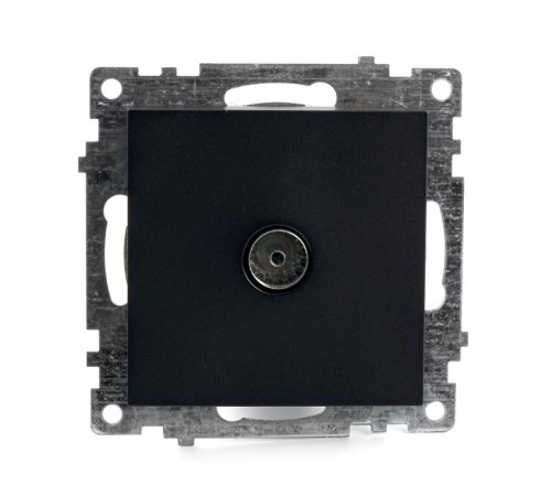 Розетка телевизионная 1-местная (механизм), 75 Ом, 5-862МГц, серия Катрин, GLS00-7108-05, черный  39614  STEKKER