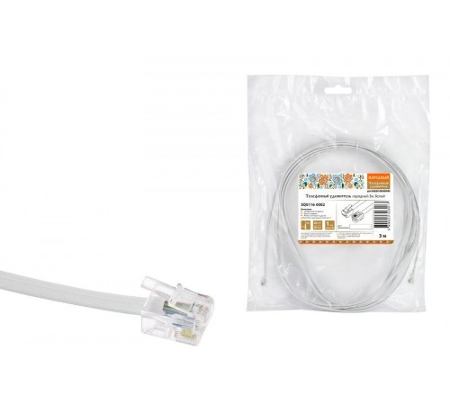 Телефонный удлинитель народный 3м, белый  SQ0116-0002  TDM