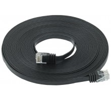 Коммутационный шнур плоский кат.6 UTP 10м чёрный  PC09-C06U-10M-FL  ITK