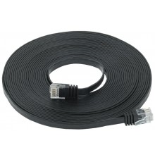 Коммутационный шнур плоский кат.6 UTP 10м чёрный  PC09-C06U-10M-FL  ITK