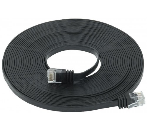 Коммутационный шнур плоский кат.6 UTP 10м чёрный  PC09-C06U-10M-FL  ITK
