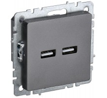 BRITE Розетка USB A+A 3,1А РЮ10-1-БрС сталь  BR-U21-D31-K46  IEK