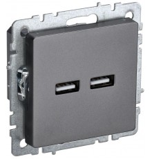 BRITE Розетка USB A+A 3,1А РЮ10-1-БрС сталь  BR-U21-D31-K46  IEK