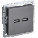 BRITE Розетка USB A+A 3,1А РЮ10-1-БрС сталь  BR-U21-D31-K46  IEK
