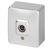 Розетка ЭРА Эксперт 11-3201-03 TV одиночная, IP20, ОУ, Алюминий  Б0062996  ЭРА