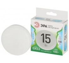Лампа светодиодная  LED GX-15W-840-GX53 GL GX53 15 Вт таблетка яркий белый свет  Б0067016  ЭРА