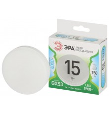 Лампа светодиодная  LED GX-15W-840-GX53 GL GX53 15 Вт таблетка яркий белый свет  Б0067016  ЭРА