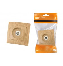 Розетка телевизионная простая (0-2400МГц, "мама") "ЭКО" (сосна) "Таймыр"  SQ1814-0222  TDM