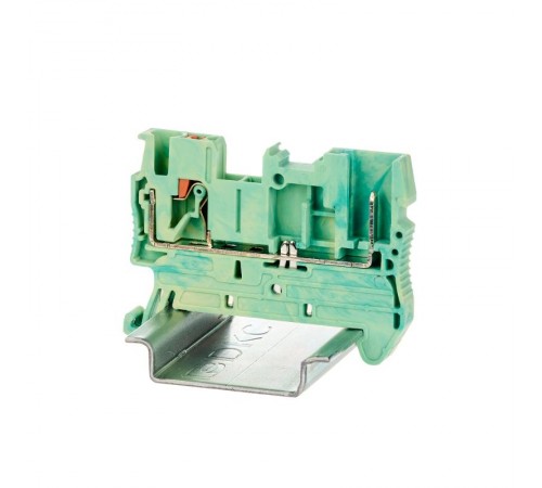 Клемма заземления под вставной штекер, зажим push-in, 2 точки подключения, 2.5 кв.мм  VPR-2.5-1P-PE  DKC