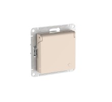 AtlasDesign Бежевый Розетка с заземлением со шторками с крышкой, 16А,IP20,механизм, быстрозажимные клеммы  ATN000246S  SE