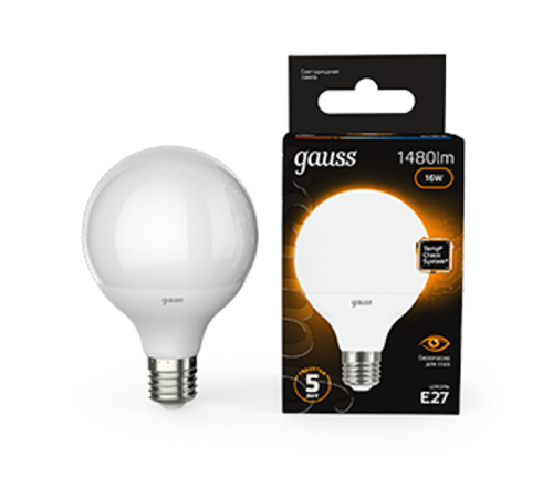 Лампа светодиодная Black LED G95 E27 16W 1360lm 3000K  105102116  Gauss