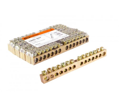 Шина "N" нулевая 6х9мм 14/1 (14групп/крепеж по центру)   SQ0801-0004  TDM