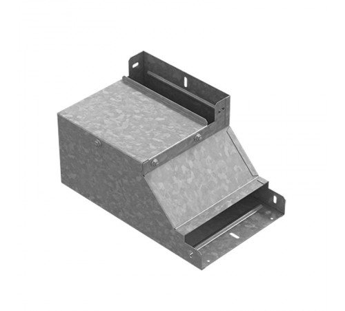 Поворот вертикальный вверх правый к лотку 100х65, толщ. 1,0 мм, Сендзимир цинк  ПВП-100х65-1,0-СЦ  Ostec