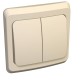 Этюд Кремовый С/У Выключатель 2-клавишный  BC10-002K  SE