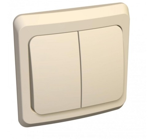 Этюд Кремовый С/У Выключатель 2-клавишный  BC10-002K  SE