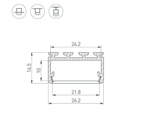 Профиль PLS-LOCK-H15-2000 ANOD  027737  Arlight