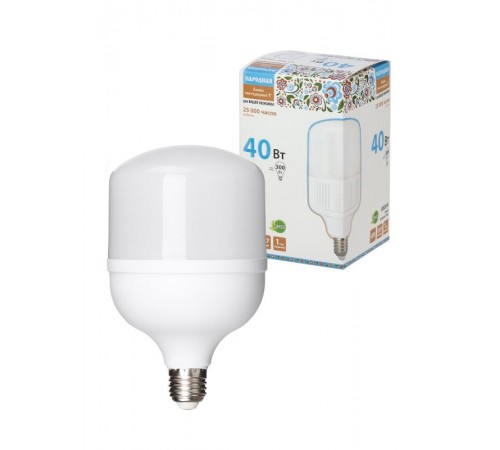 Лампа светодиодная T-40 Вт-230 В-6500 К-E27 (114x183 мм) НАРОДНАЯ  SQ0340-1645  TDM