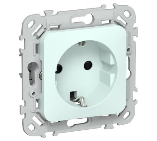 FLITE Розетка с заземлением со шторками быстрозажимные клеммы 16А РСш11-1-ФлХЛ холодный лед  FI-R14-16-1-K94  IEK