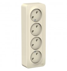 Blanca Молочный О/У с изолирующей пластиной Розетка 4-ая без заземления без шторок 16А, 250В  BLNRA000412  SE