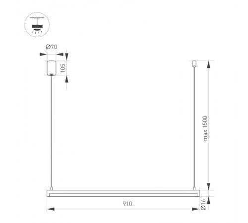 Светильник SP-UMBRA-HANG-H-L900-15W Day4000 (BK, 120 deg, 230V) (Arlight, IP20 Металл, 3 года)  036942  Arlight