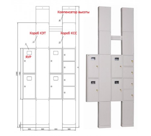 Компенсатор высоты для УЭРМ-Х-2700 (комплект 2 шт.)  IND-KOMP-2700-1  IEK